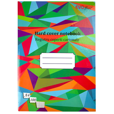Registru A4 coperti cartonate color, 100 file matematica EVOffice