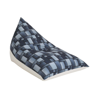 Fotoliu puf Relax - denim dreptunghi/alb