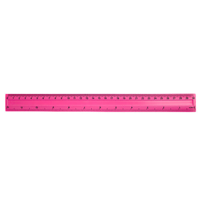 Rigla plastic roz mat 30 cm EVOffice