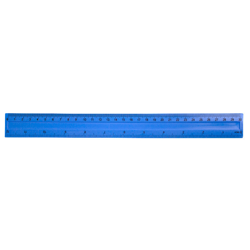 Rigla plastic albastru mat 30 cm EVOffice