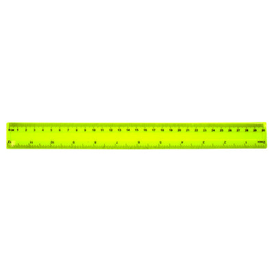 Rigla plastic galben mat 30 cm EVOffice