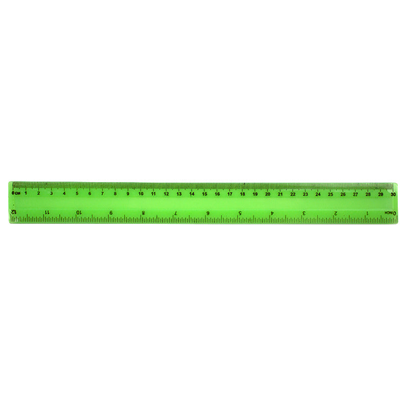 Rigla plastic verde mat 30 cm  EVOffice