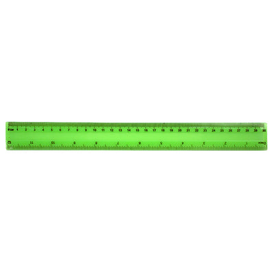 Rigla plastic verde mat 30 cm  EVOffice