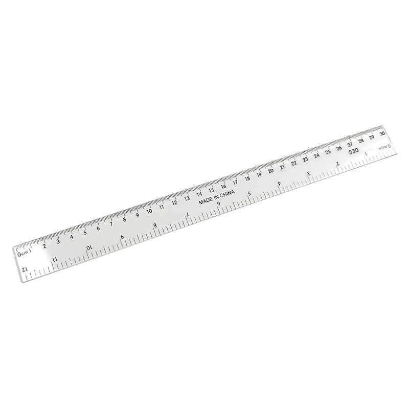 Rigla plastic transparent 30 cm EVOffice