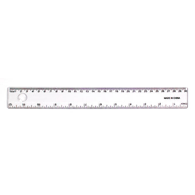 Rigla plastic transparent cu lupa 30cm EVOffice