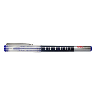 Roller cu cerneala, 0.5mm, cu clips metalic si nivel vizibil al cernelii EVOffice albastru