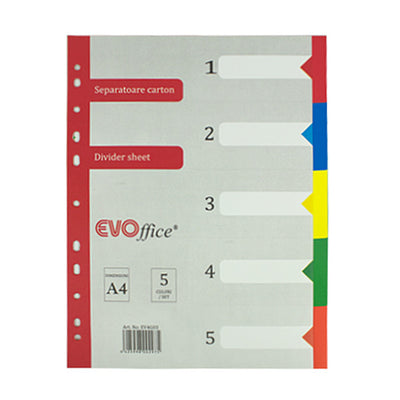 Separatoare carton 5 culori/set EVOffice
