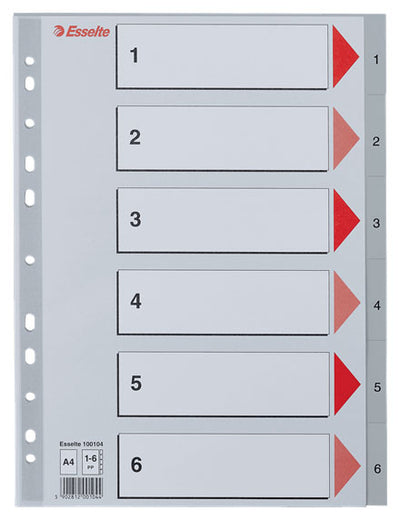 SEPARATOARE INDEX PLASTIC 1-6 ESSELTE