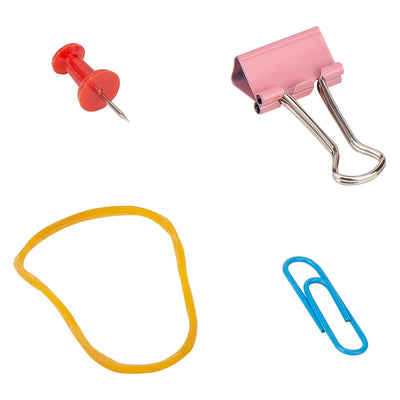SET ACCESORII BIROU (AGRAFE, ELASTICE, CLIPSURI, ACE) DELI