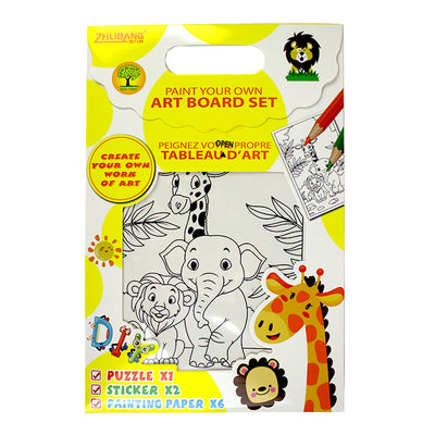 Set de colorat 1 puzzle ,2 coli stickere, 6 coli de colorat EVOffice