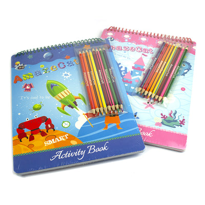 Set de colorat, schite, stickere, creioane color 2 capete EVOffice
