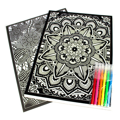 Set de colorat, insertii de catifea, planse, carioci EVOffice