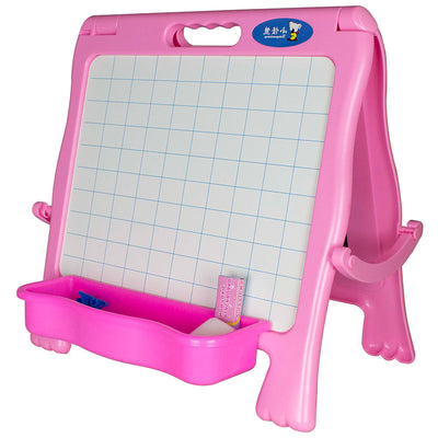 Set tabla magnetica desen 38.5*36.5cm, rama plastic roz si accesorii EVOffice