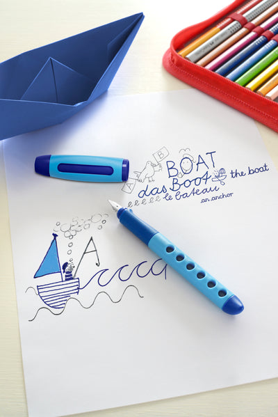 STILOU SCOLAR SCRIBOLINO ALBASTRU STANGACI FABER-CASTELL
