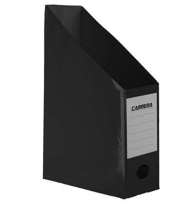 Suport carton vertical documente negru laminat A4 7cm EVOffice