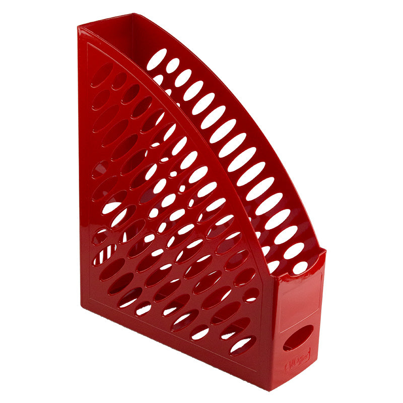 Suport plastic vertical documente rosu 8 cm latime Ark
