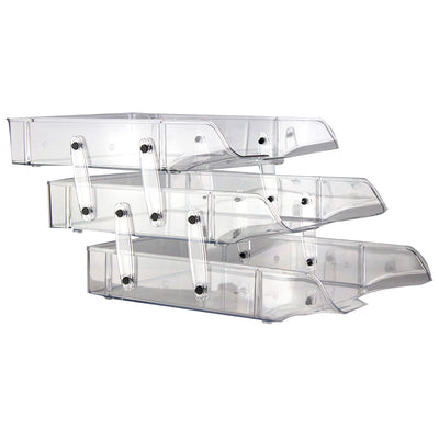 Tavite plastic suprapozabile culisante 3/set cu distantier transparent Ark