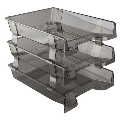 Tavite plastic suprapozabile fixe 3/set cu distantier fumuriu Ark