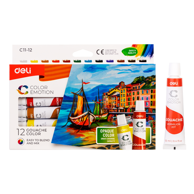 TEMPERA 12 CULORI 12ML DELI