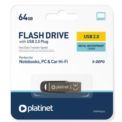 USB 2.0Ê Flash Drive 64GB Platinet