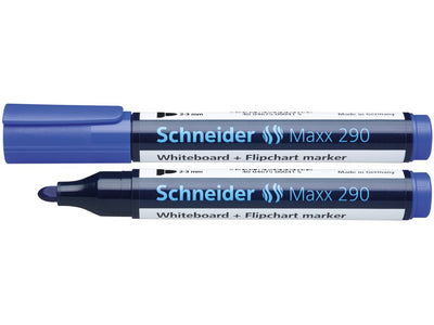 Whiteboard si flipchart marker albastru Schneider